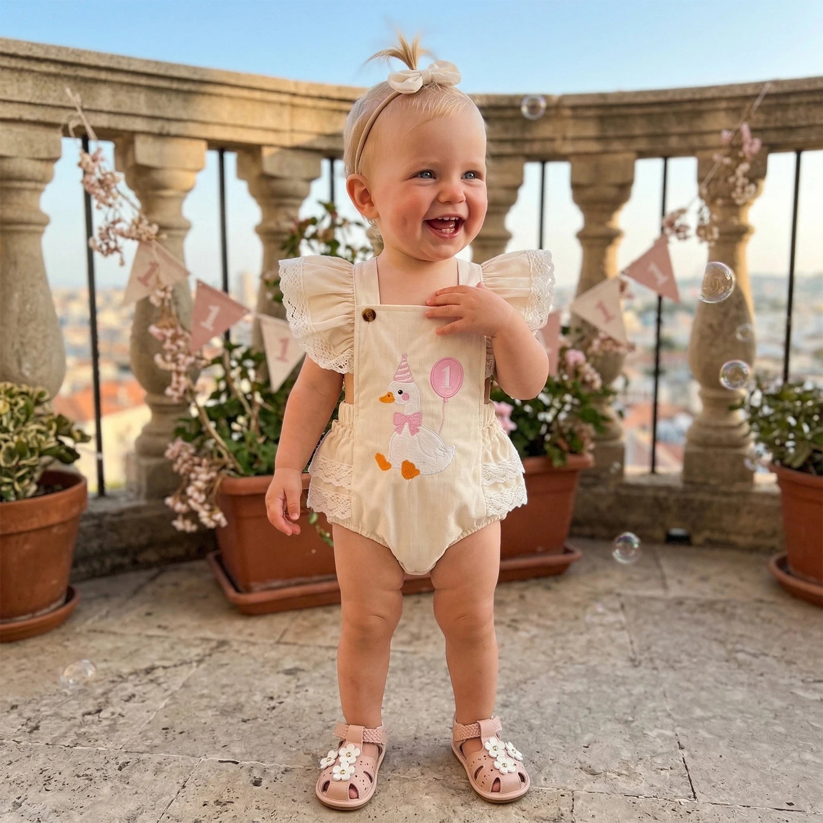 Birthday Romper&Headband