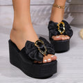 Wedge Sandals with Bow