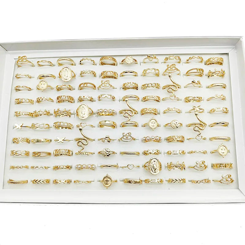Gold Metal Ring Set(30Pcs)