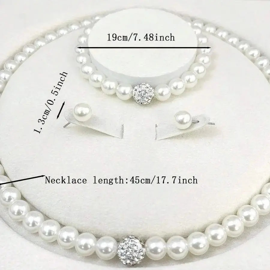 3 Pcs Pearl Jewelry Set