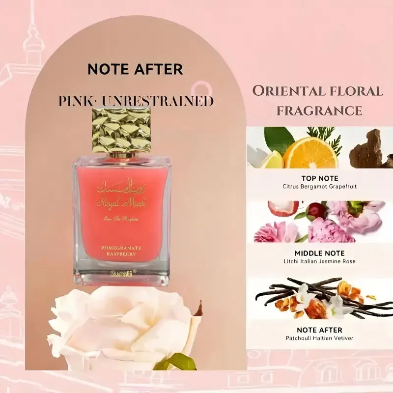 Royal Musk Pomegranate Raspberry Arabian Perfumes For Women - Eau de Parfum Spray 100ML (3.4 OZ)