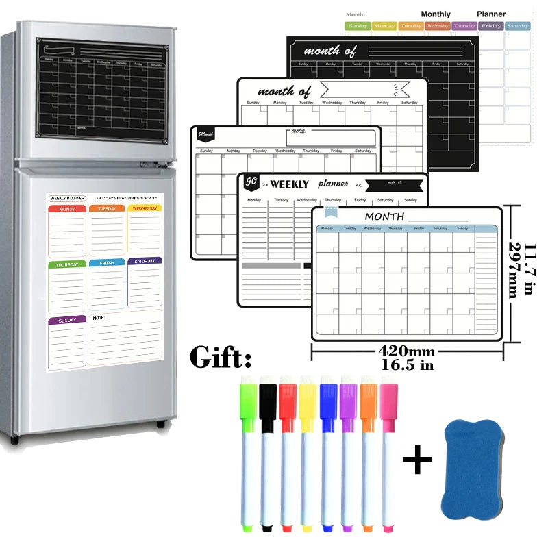 Magnetic Monthly Planner- With 8 Pens and 1 eraser