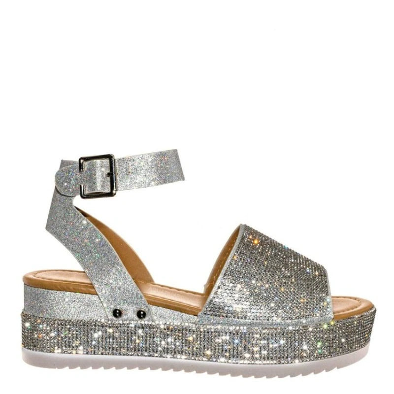 Platform Rhinestone Sandals
