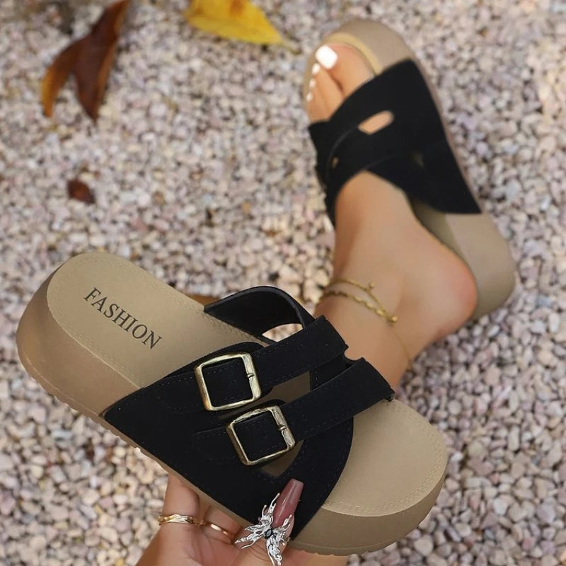Platform Sandals with Buckle