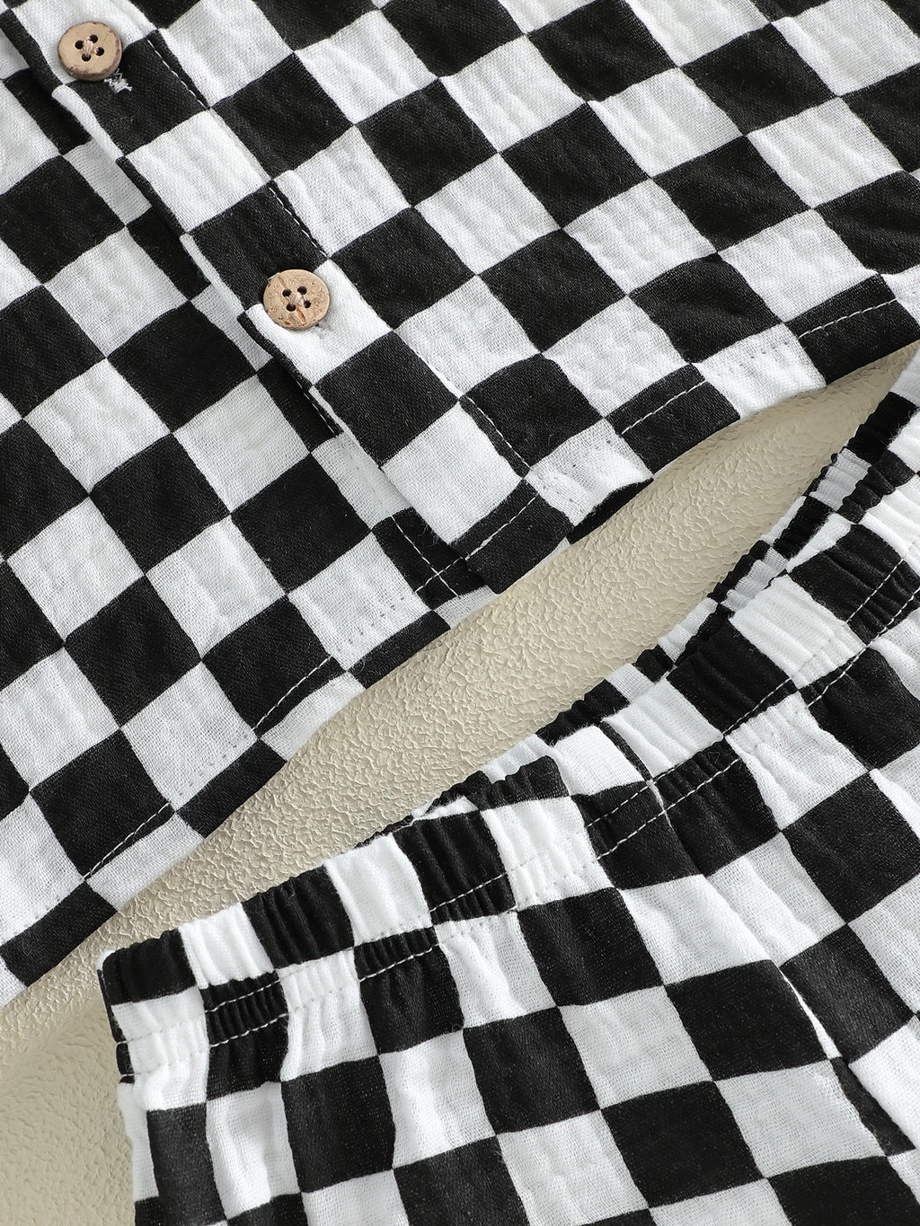 Checkered Collared Set