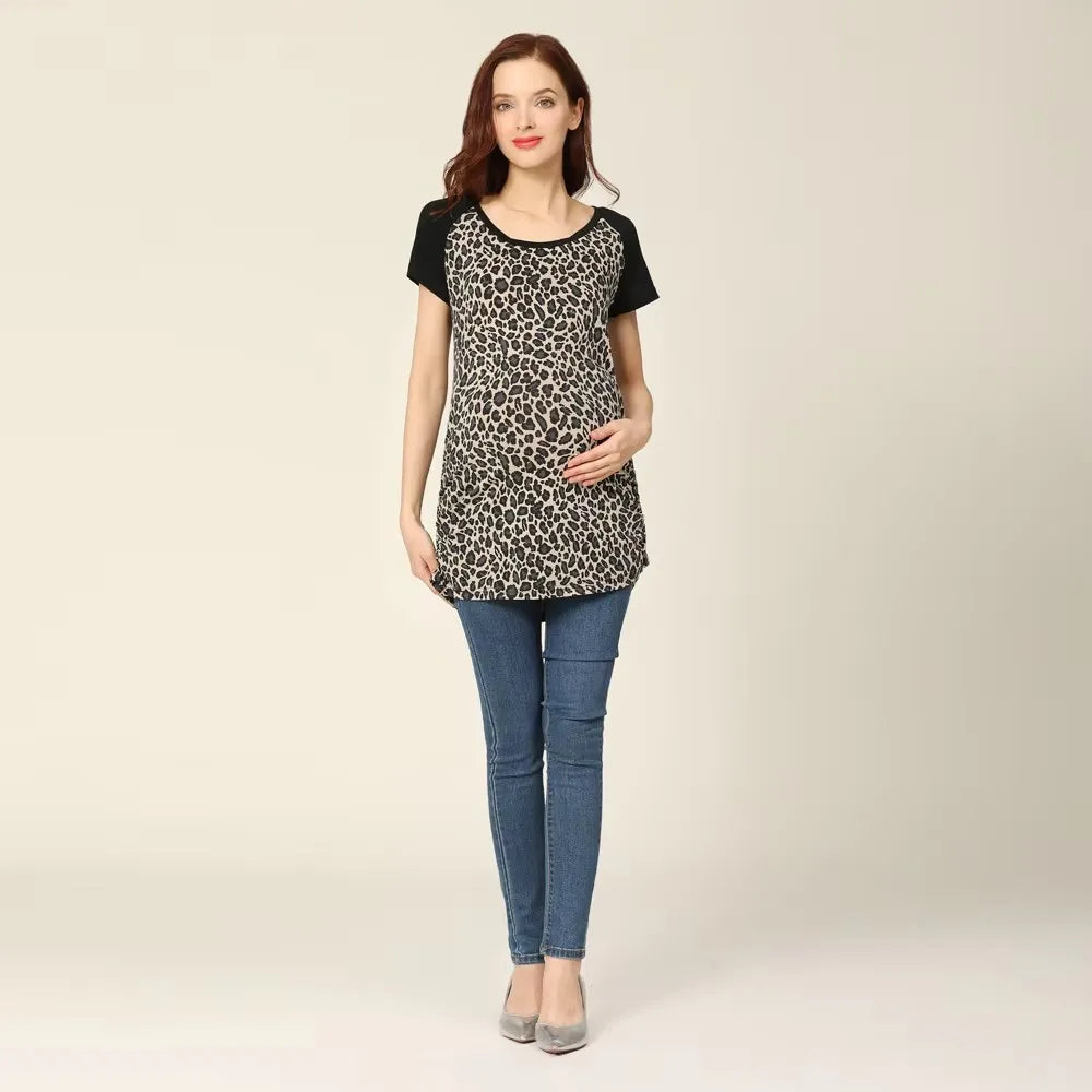 Leopard Maternity Top
