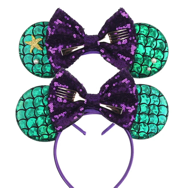 Sequined Character Mouse Ears Headband