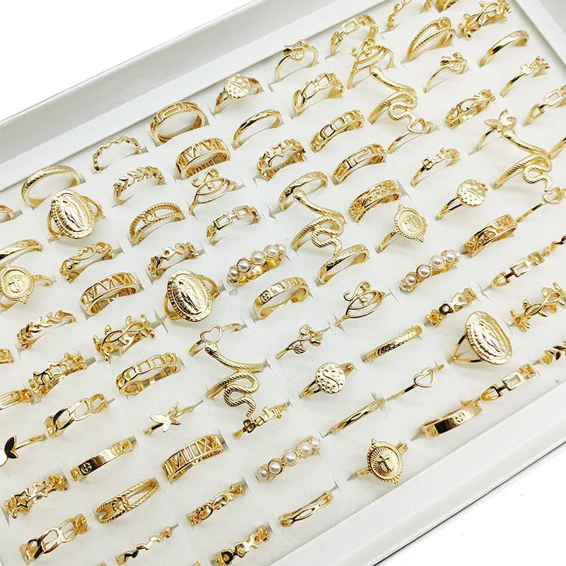 Gold Metal Ring Set(30Pcs)