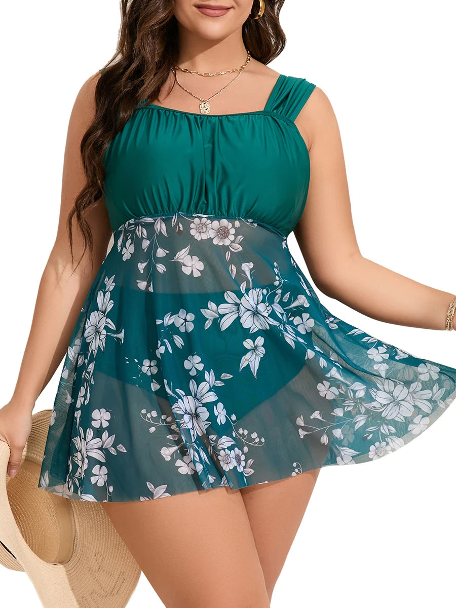 Tankini Top& High Waist Bikini Bottoms