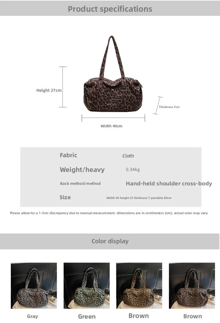 Leopard Canvas Shoulder Bag