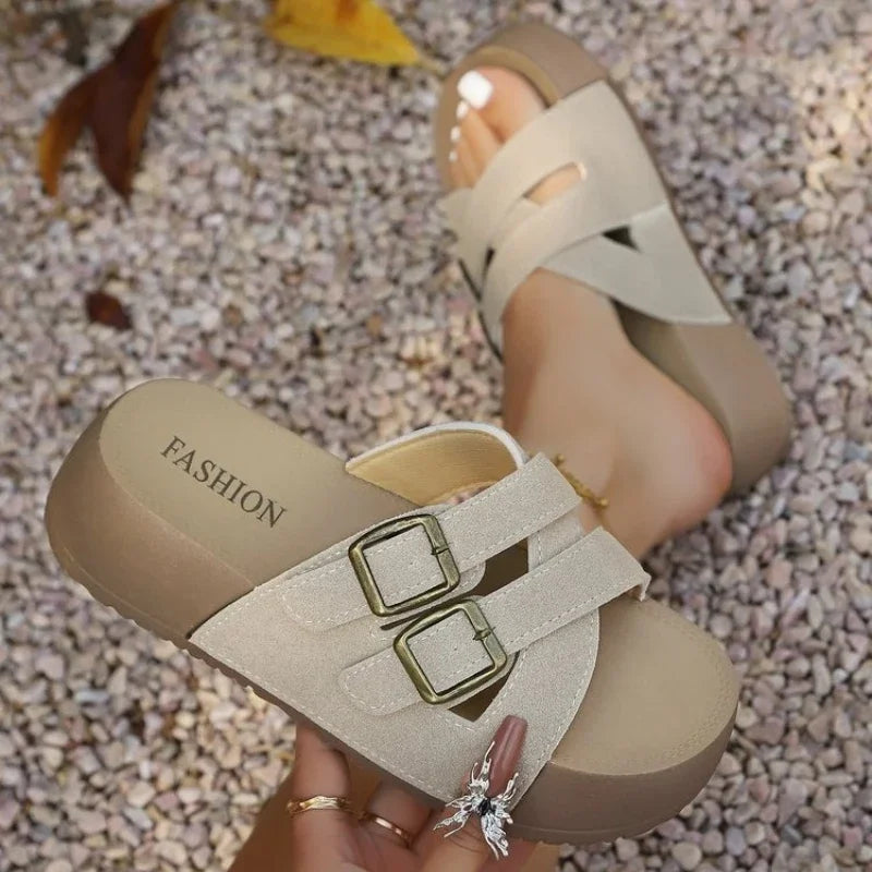 Platform Sandals with Buckle