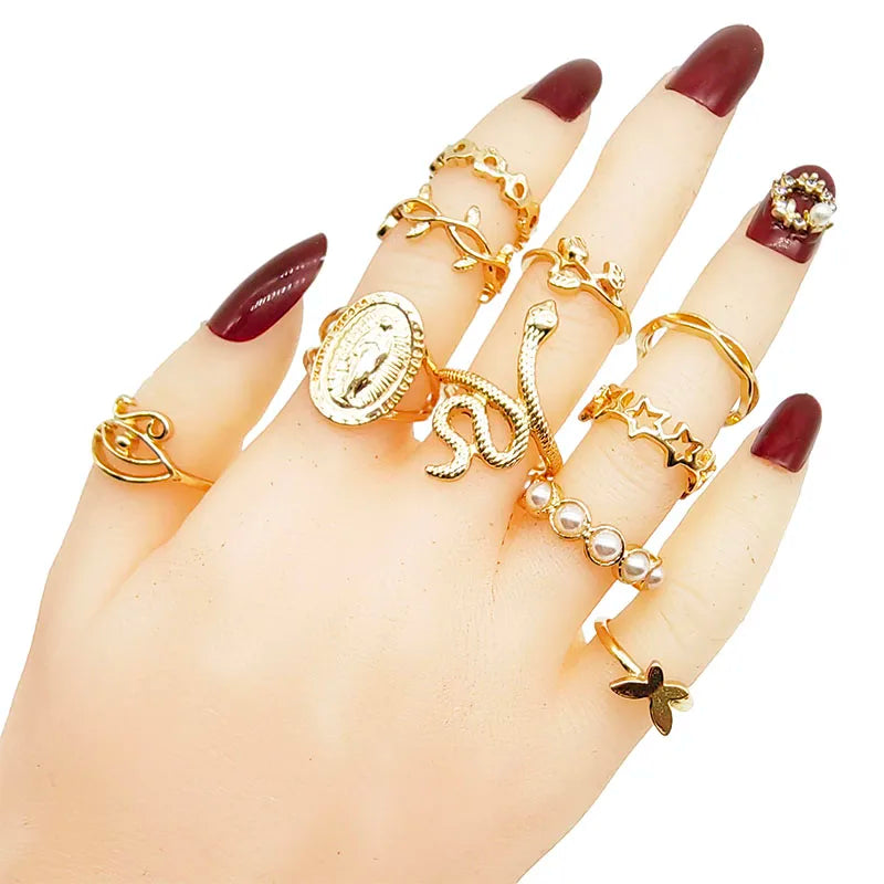 Gold Metal Ring Set(30Pcs)