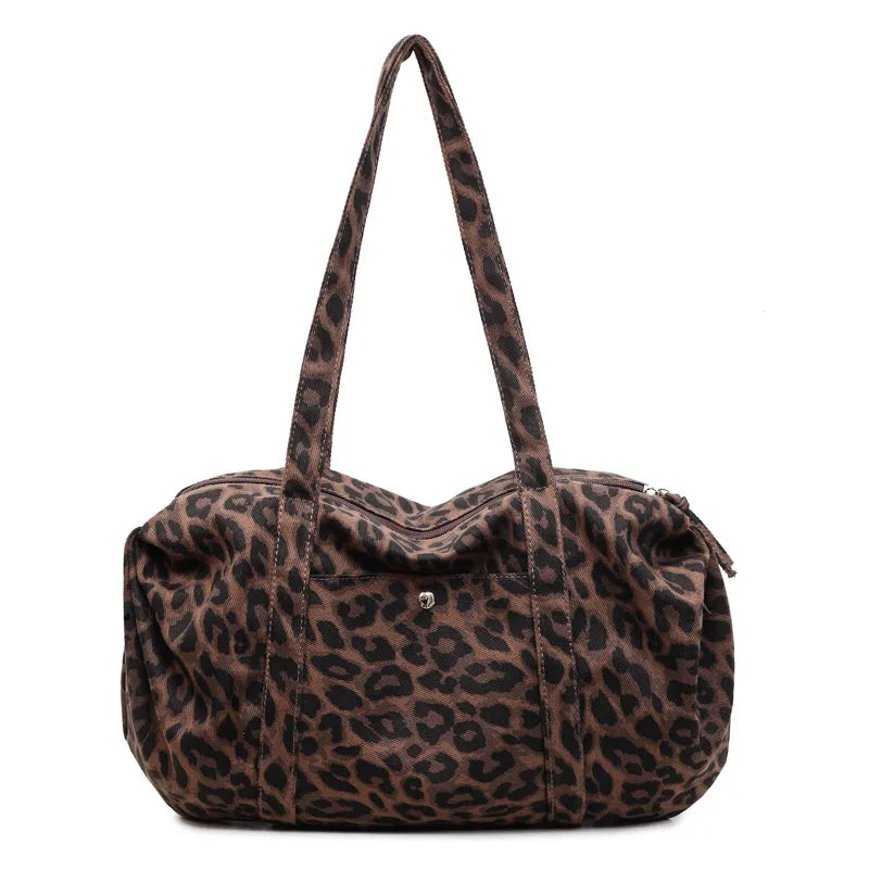 Leopard Canvas Shoulder Bag