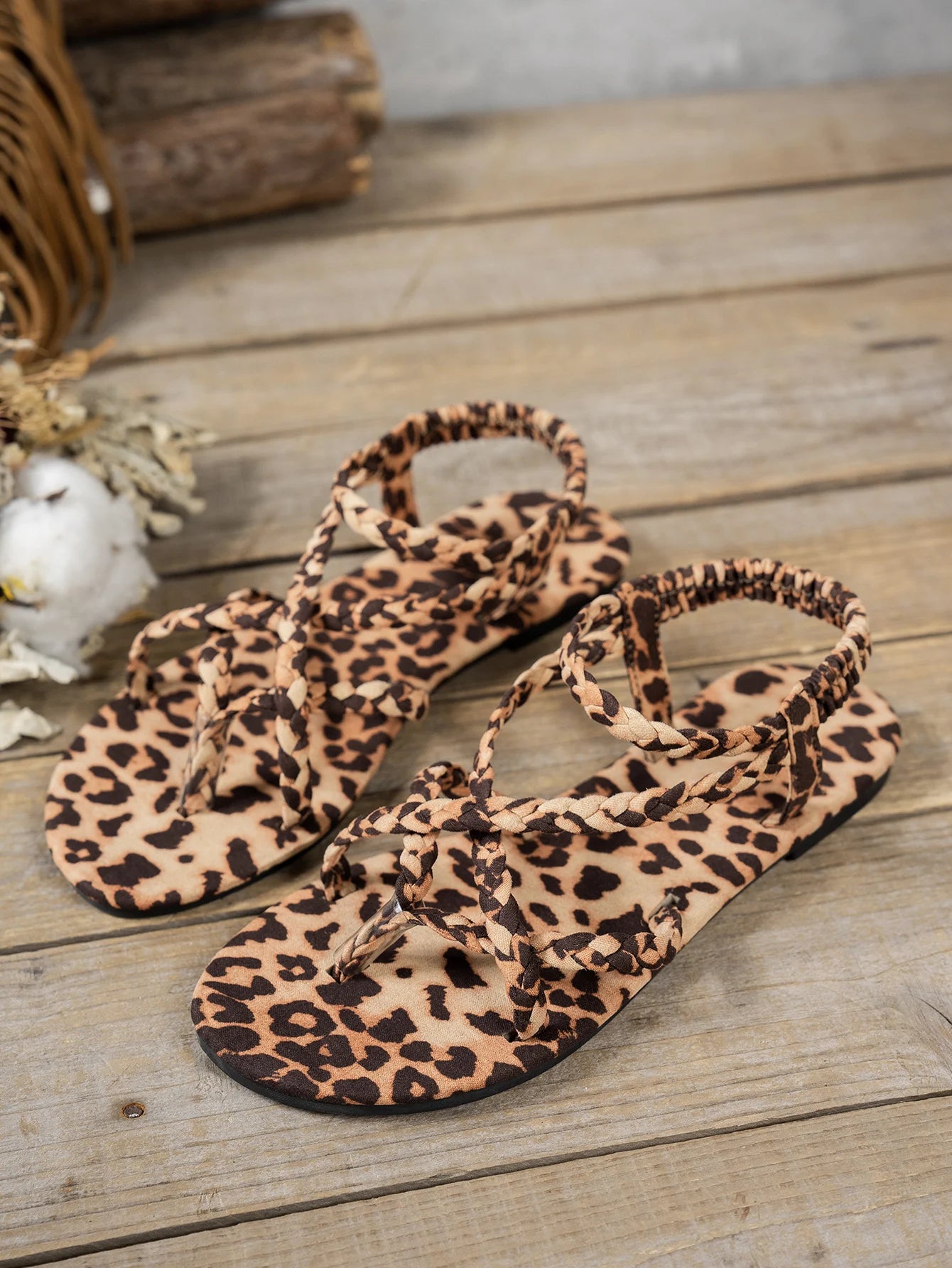 Leopard Strappy Sandals