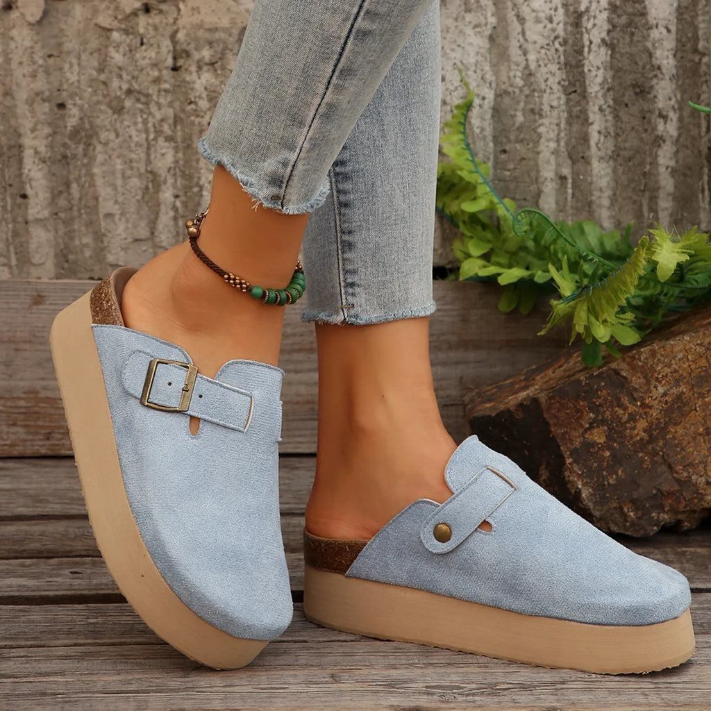 Platform Clogs with Buckle