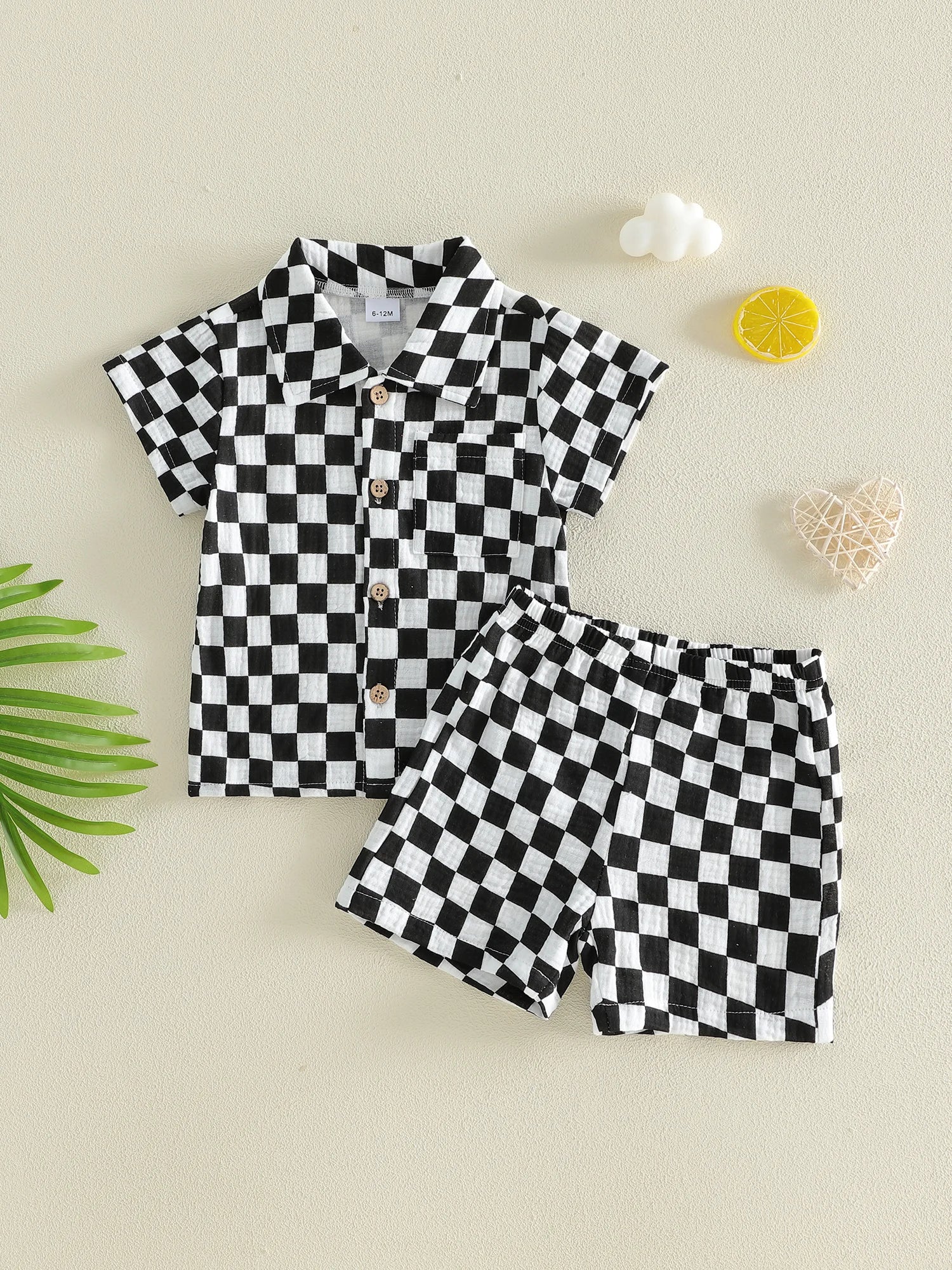 Checkered Collared Set