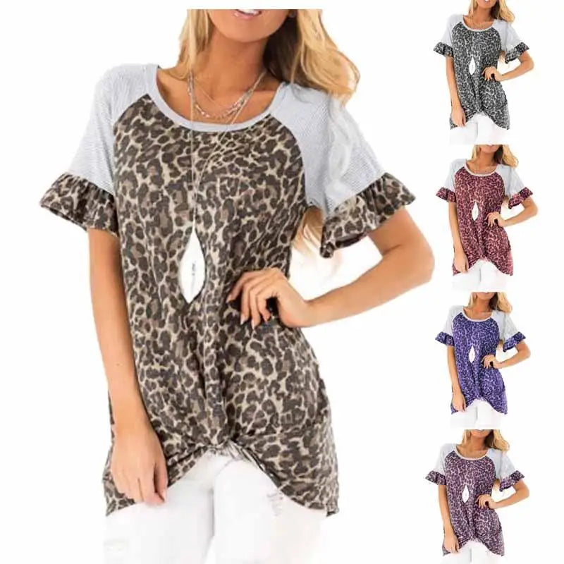 Trumpet Sleeve Leopard Top