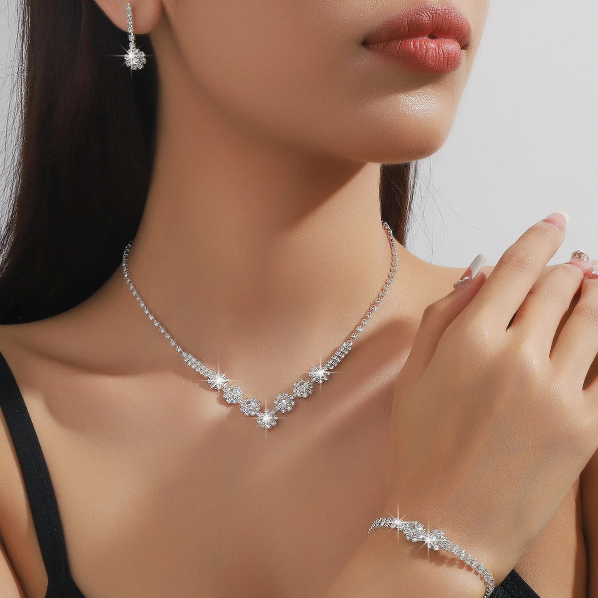 Alloy & Cubic Zirconia Jewelry Set