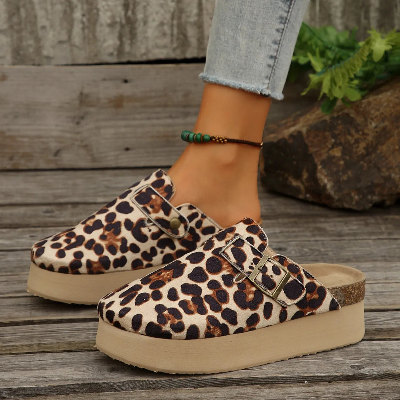 Platform Clogs with Buckle