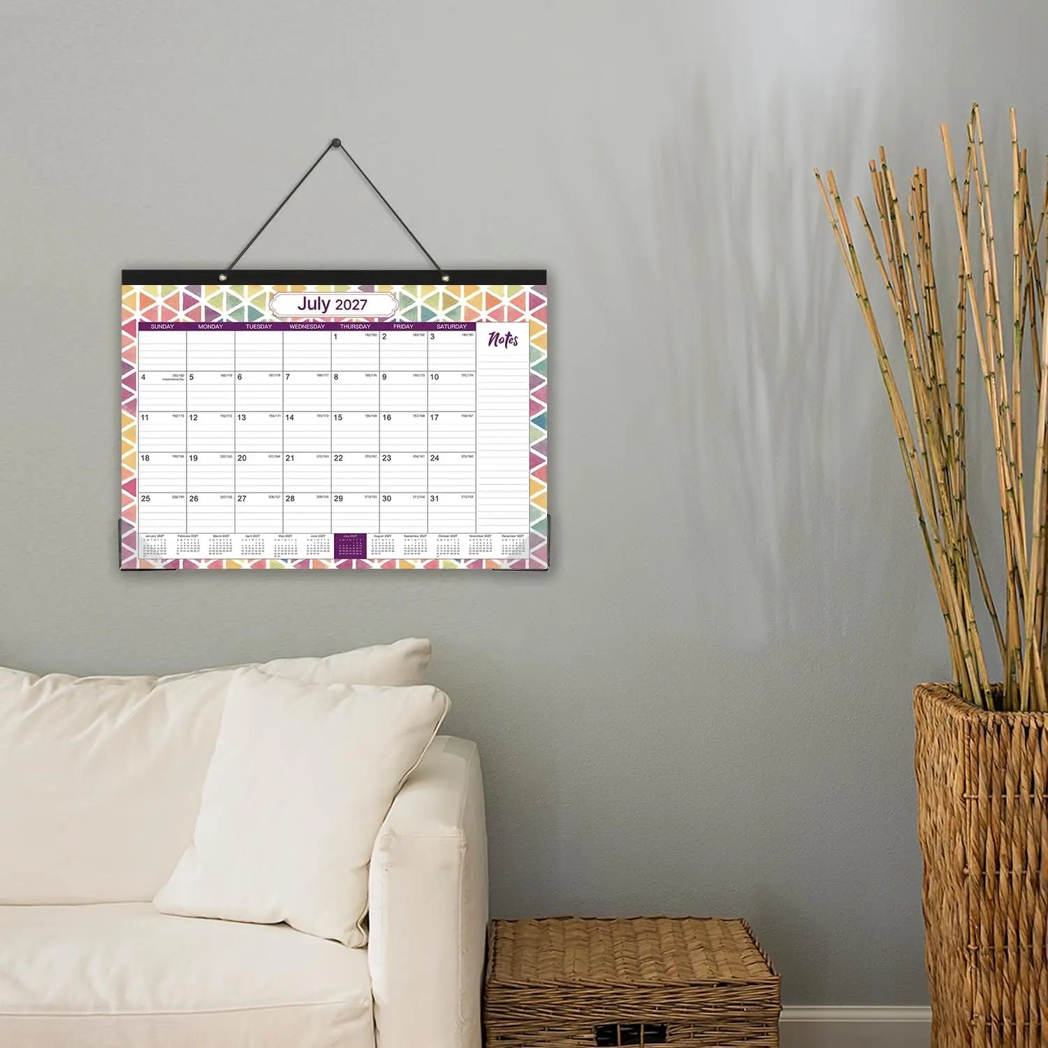 2026-2027 Desk Calendar 17x12, Jul 2026-Dec 2027, Large Blocks, To-Do List, Notes, Office Planner