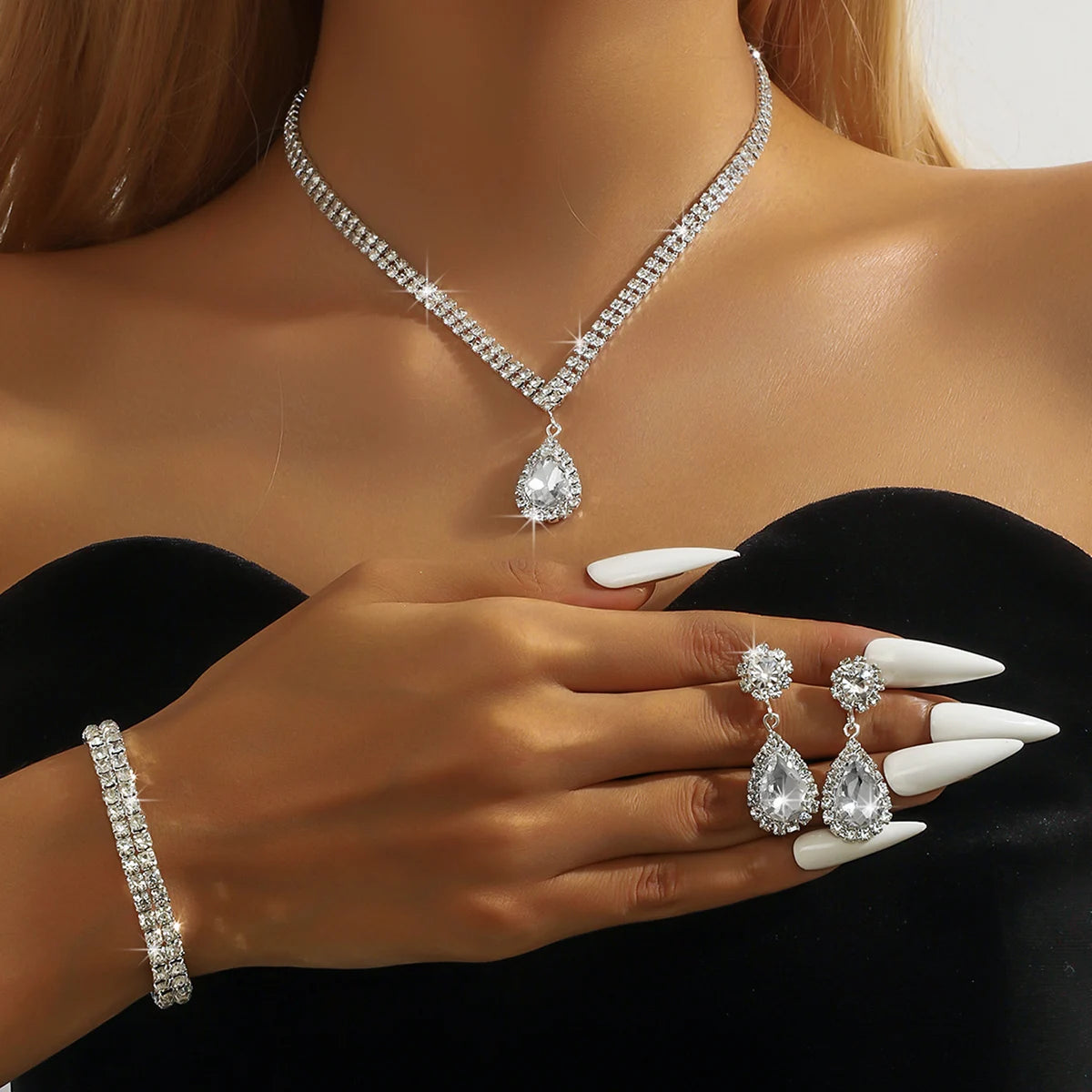 Alloy & Cubic Zirconia Jewelry Set