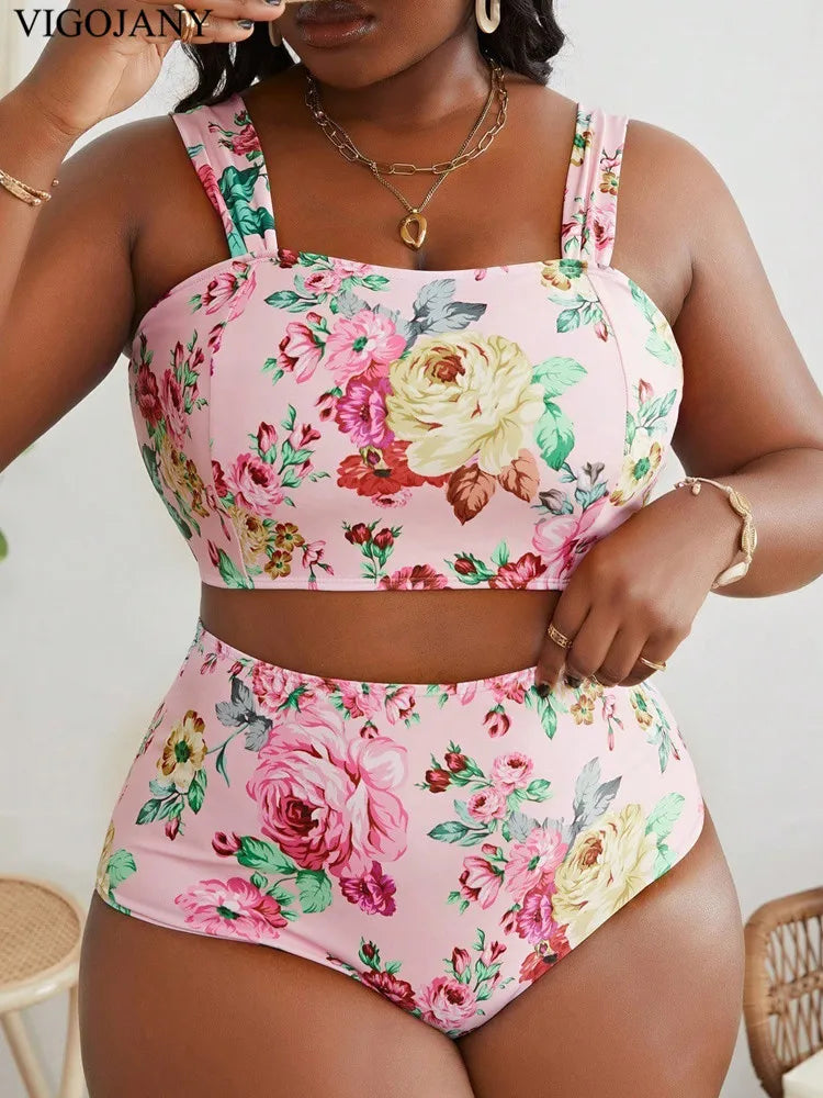 Floral Bikini High Waist Bottoms Set