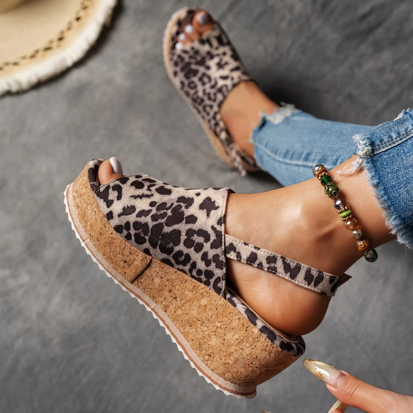 Wedge Peep-Toe Sandals