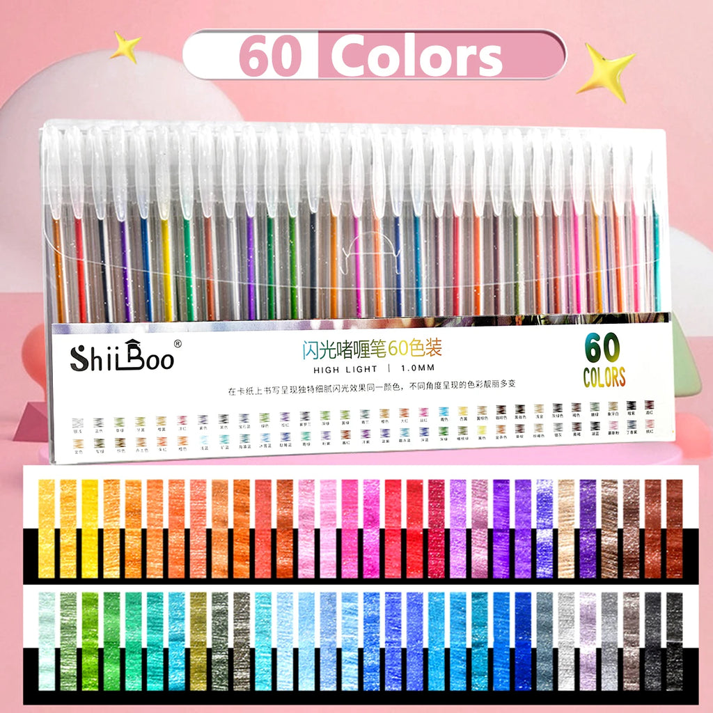 60 Colors Glitter Gel Pen 1.0mm
