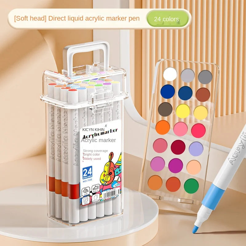 Markers Paper-friendly No Peeling Water-based 80/24 Colors Fine Tips Coloring Markers for Adult Coloring Books for Kids Adults