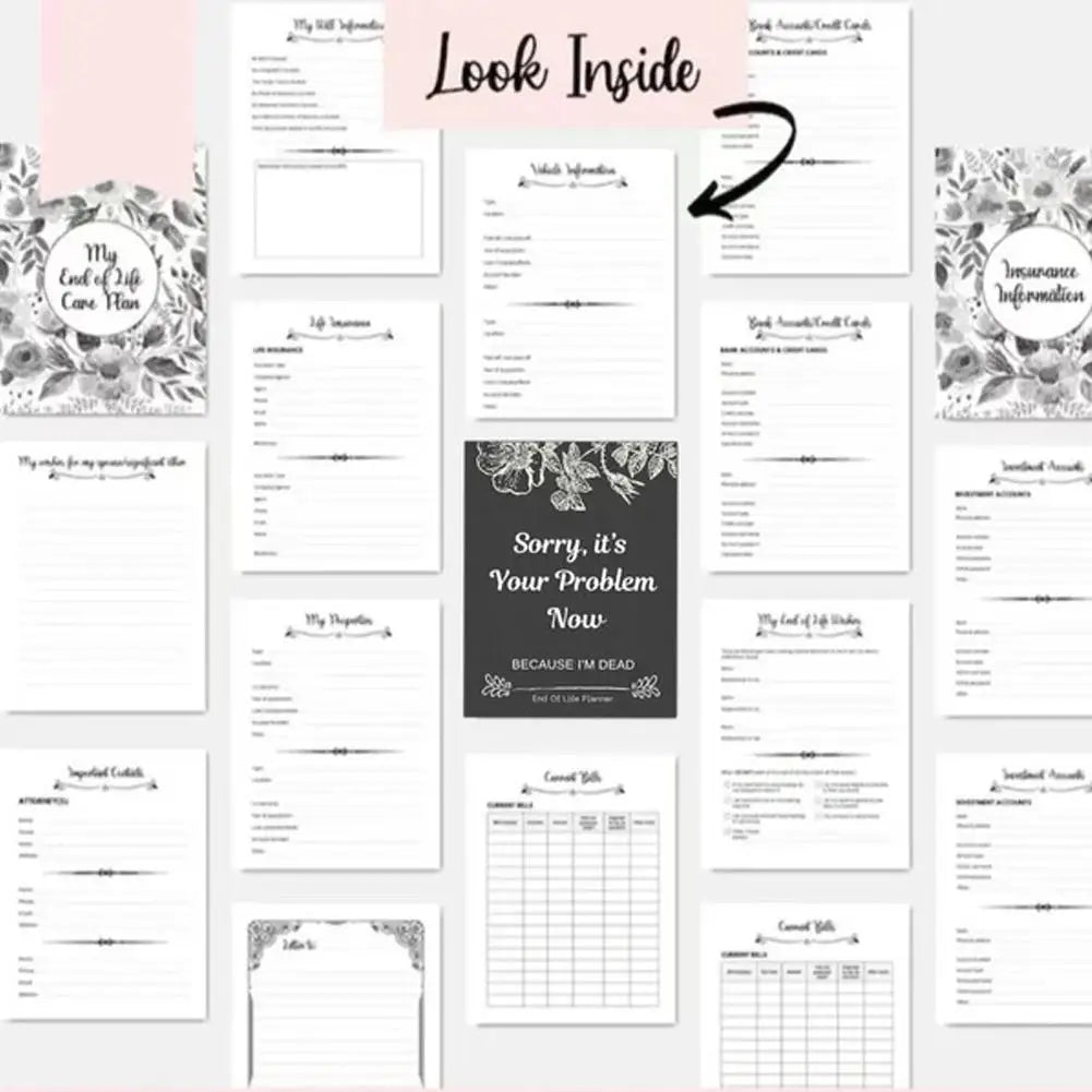 Funny End Of Life Planner: "Sorry, It’s Your Problem Now Because I’m Dead" Organizer & Workbook