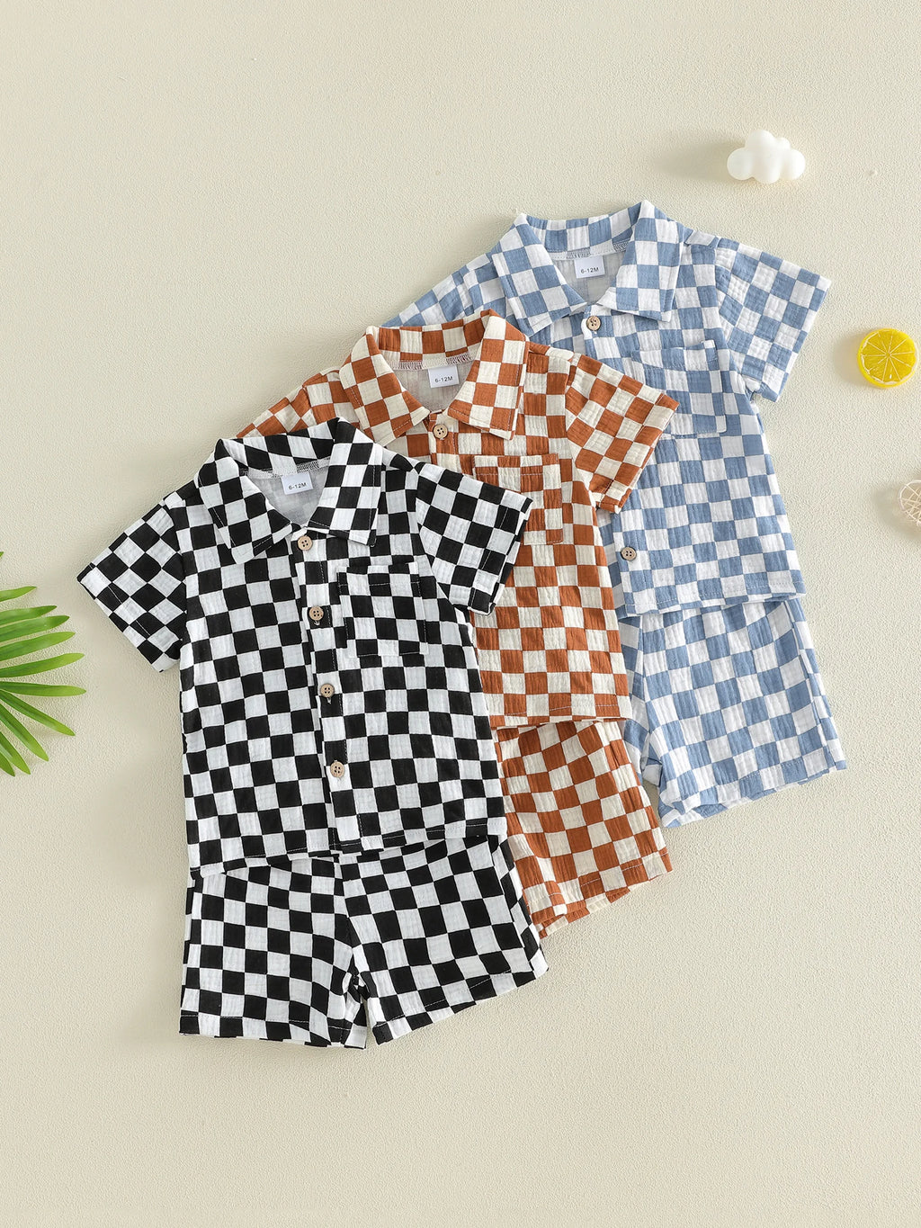 Checkered Collared Set