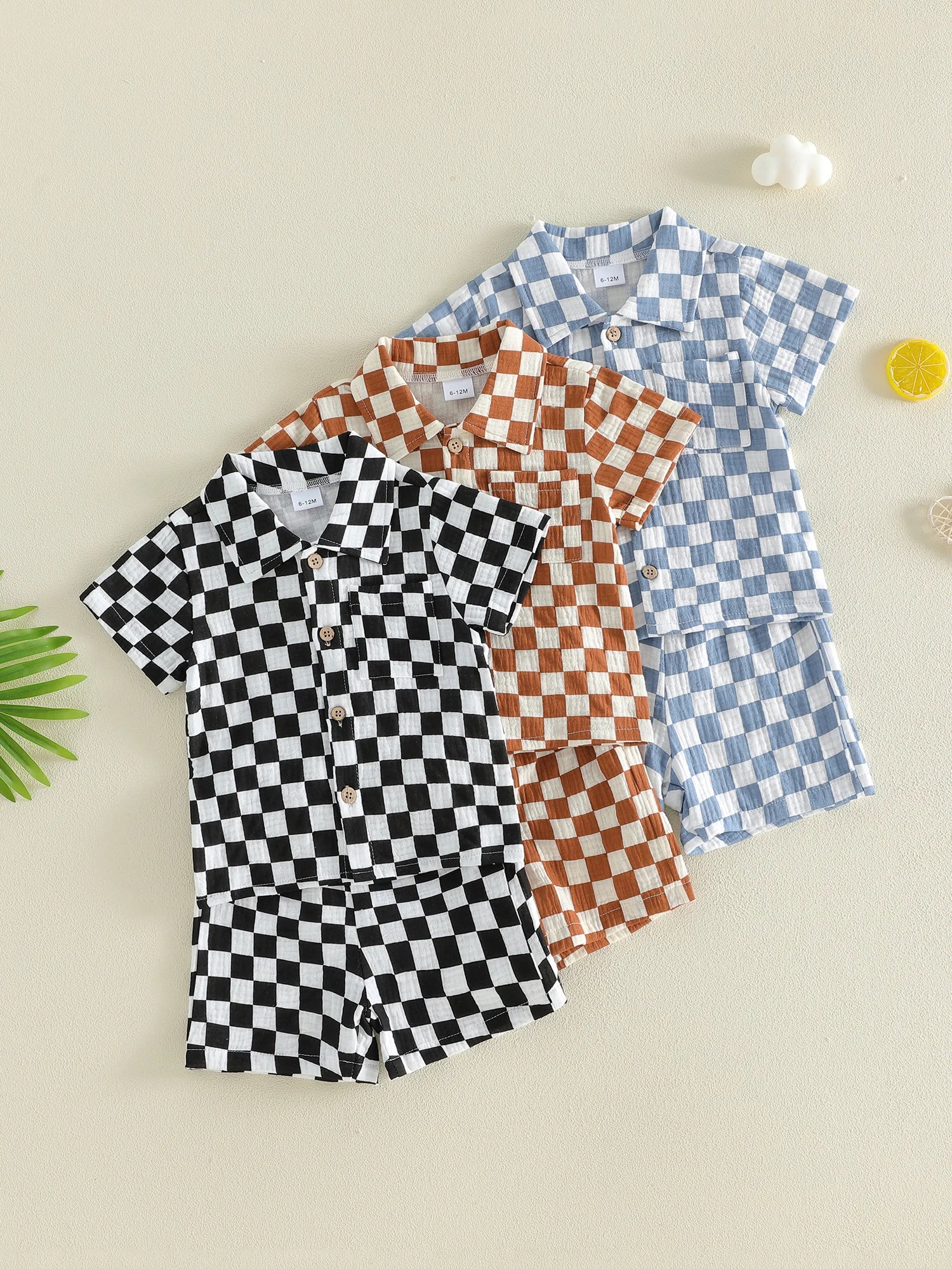 Checkered Collared Set