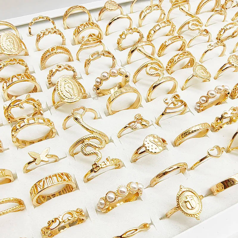 Gold Metal Ring Set(30Pcs)