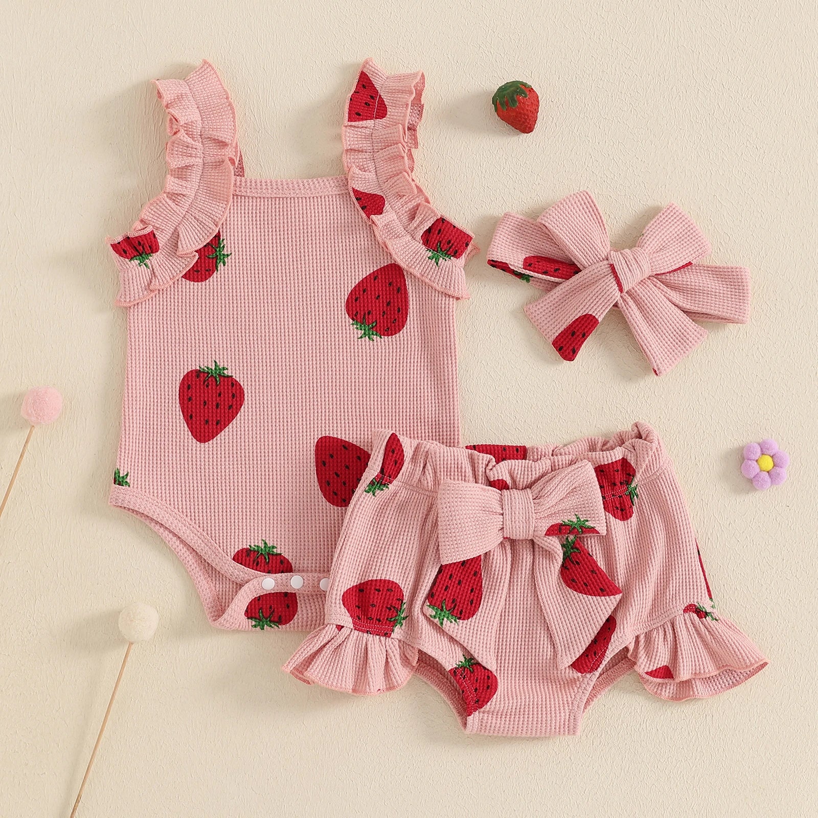 Bow Romper and Booties with Headband