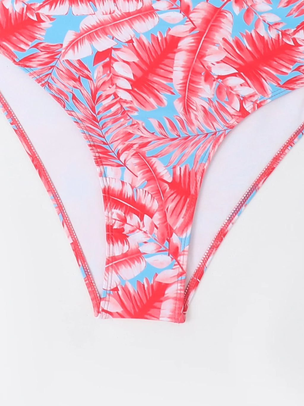Ruffle Sleeve Tankini Top&High Waist Bikini Bottoms