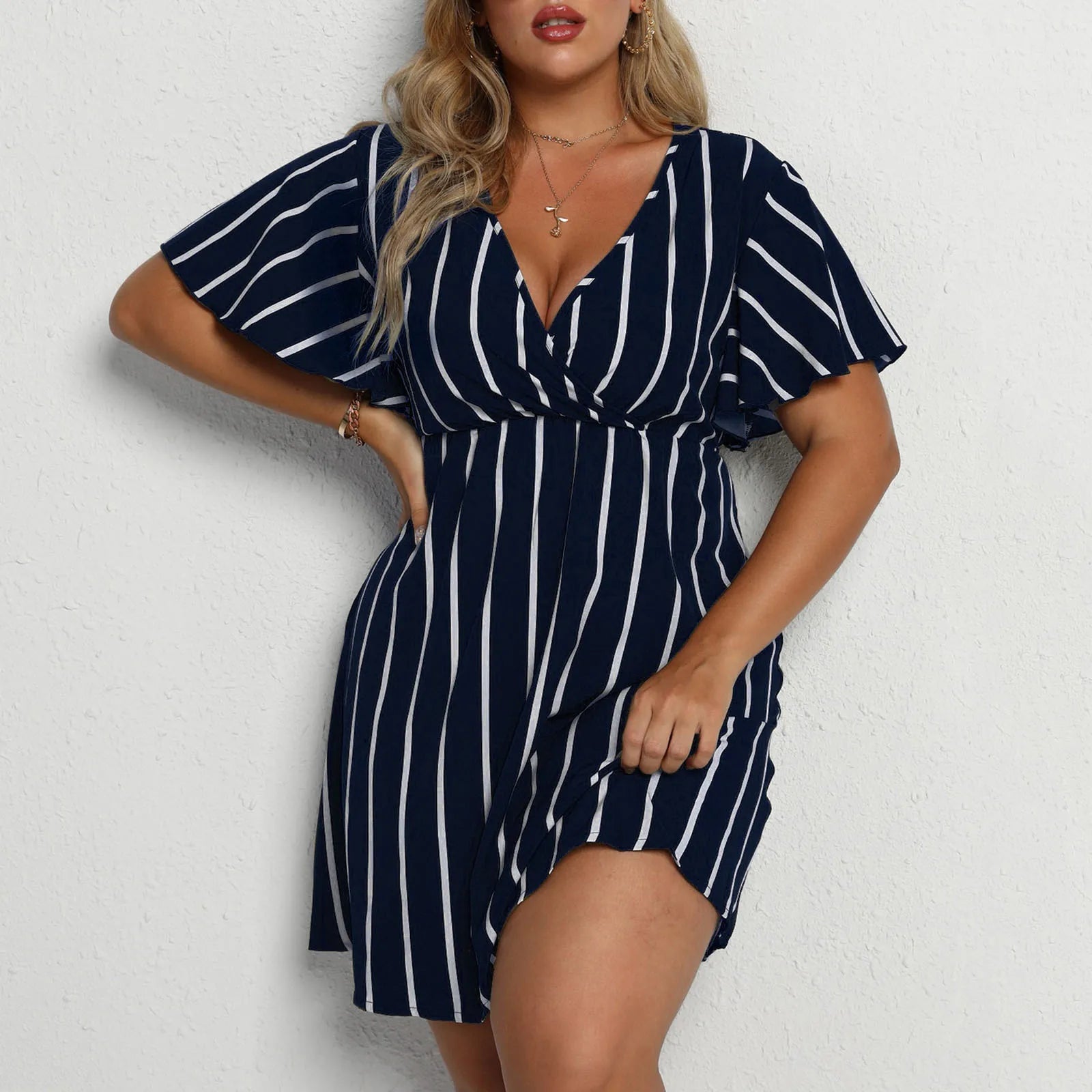 V-Neck Mini Dress
