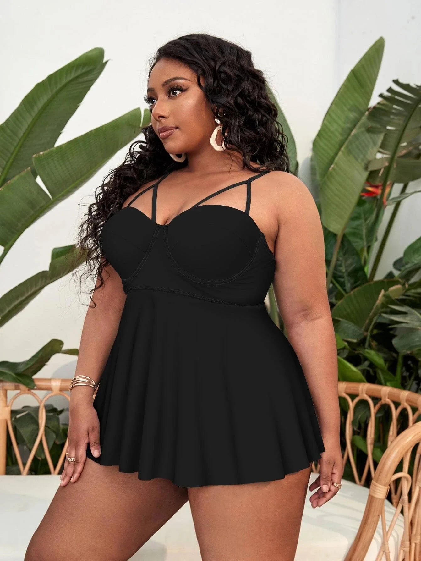Tankini Top&High Waist Bikini Bottoms