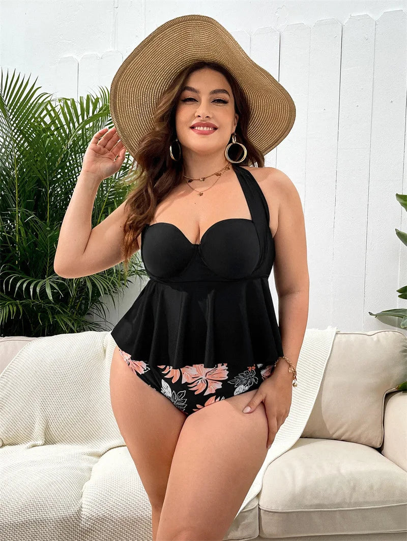 Tankini Top&High Waist Bikini Bottoms