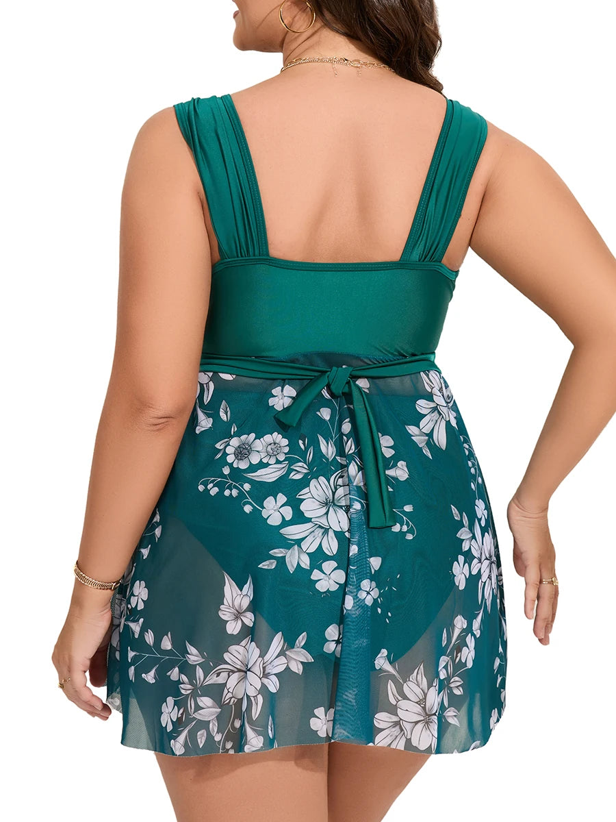 Tankini Top& High Waist Bikini Bottoms
