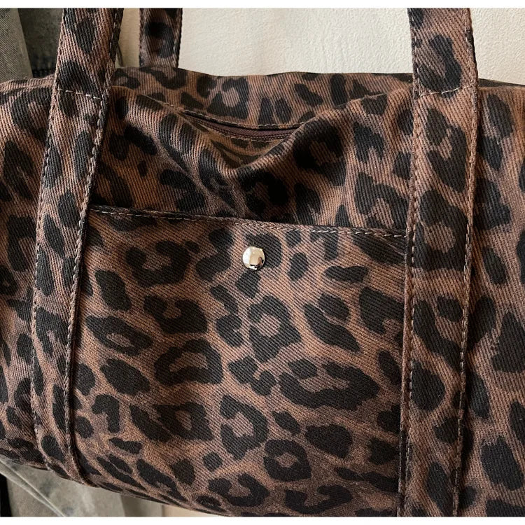 Leopard Canvas Shoulder Bag