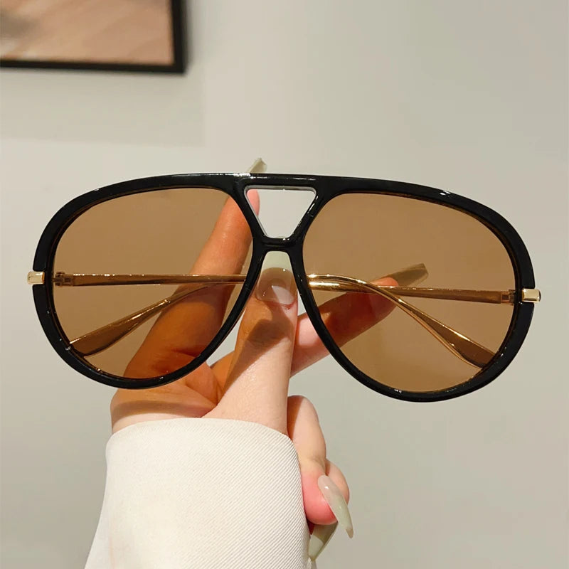 Thick Frame Aviator Sunglasses