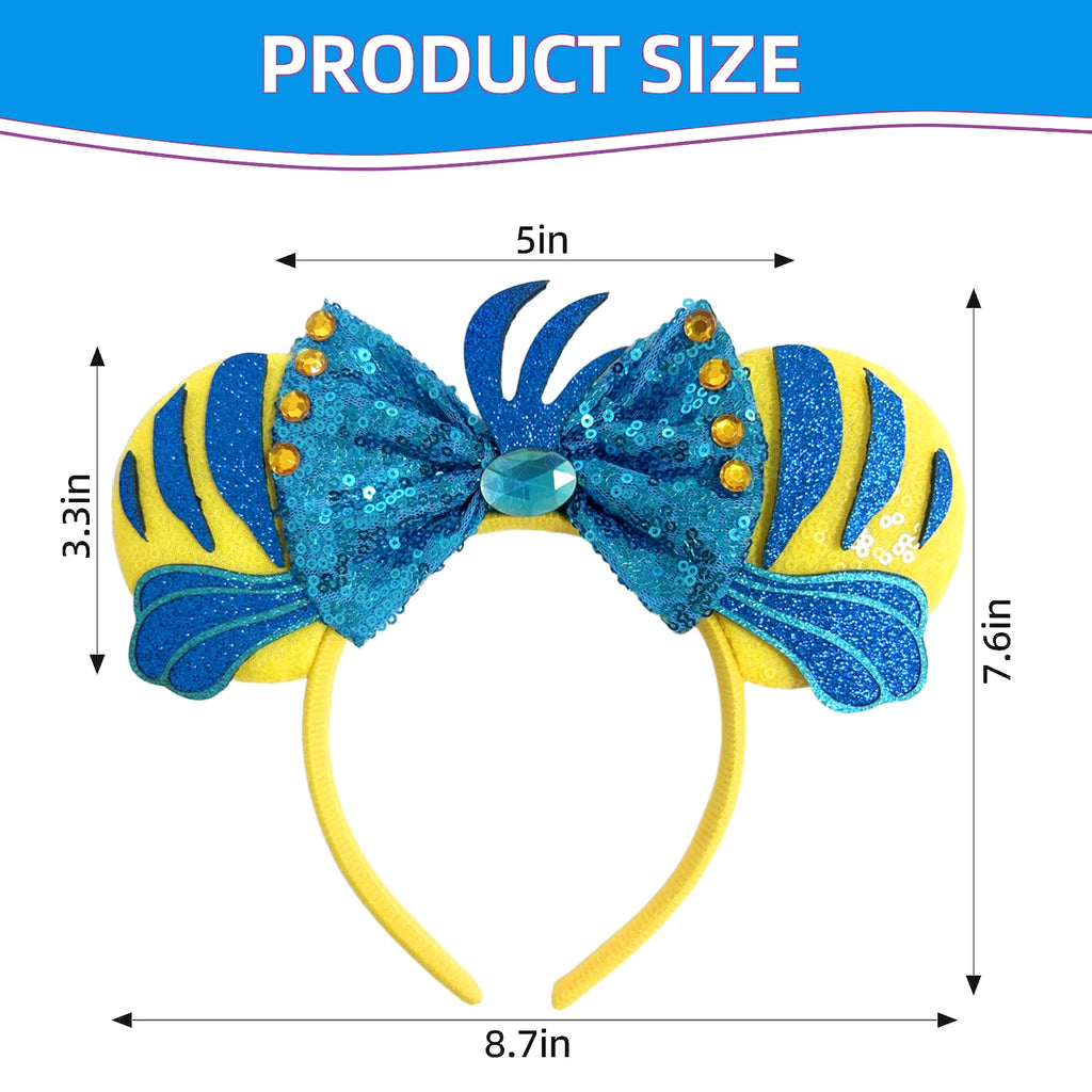 Sequined Character Mouse Ears Headband