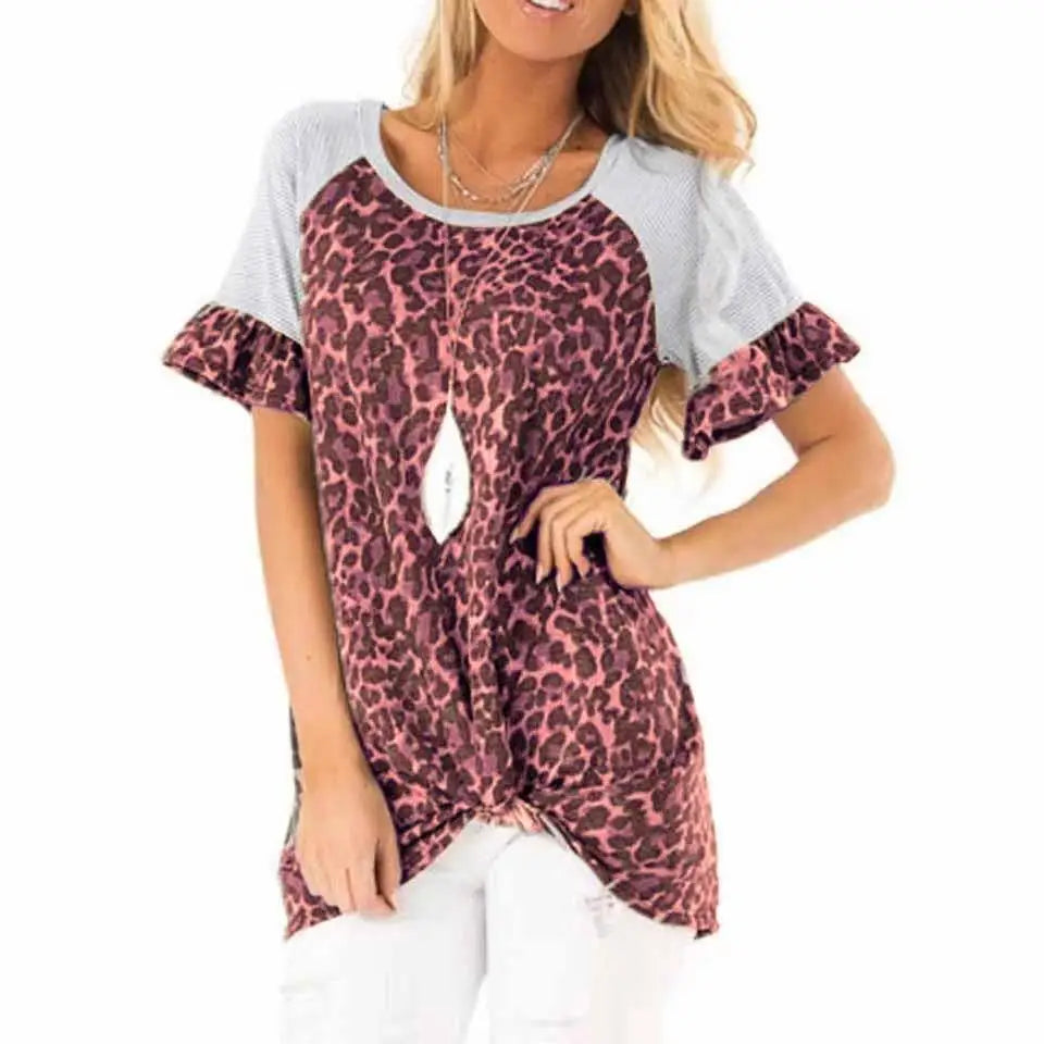 Trumpet Sleeve Leopard Top