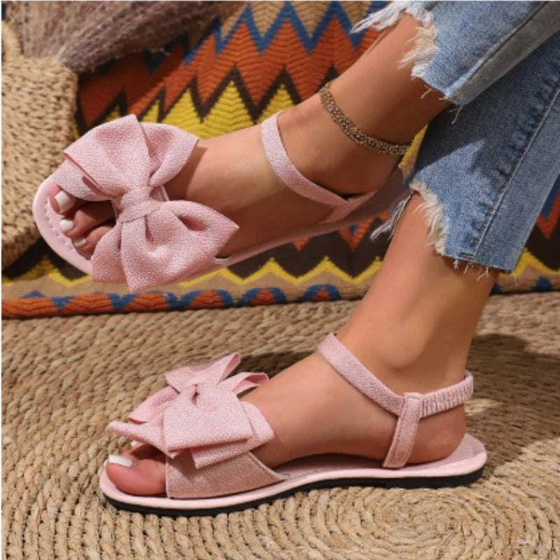 Strappy Flats with Bow