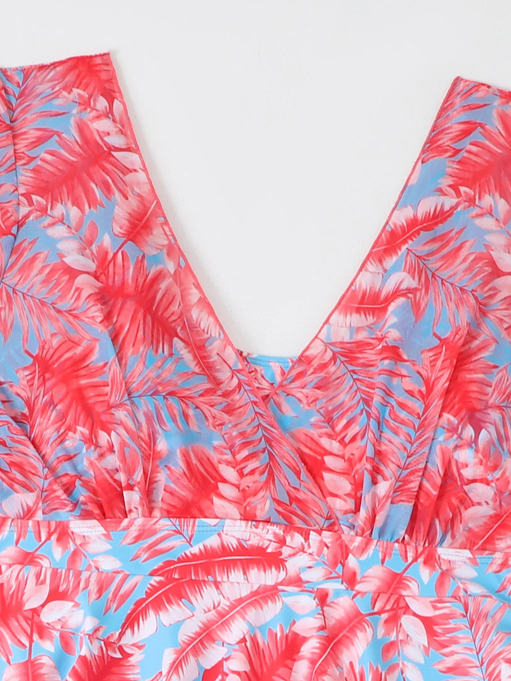 Ruffle Sleeve Tankini Top&High Waist Bikini Bottoms