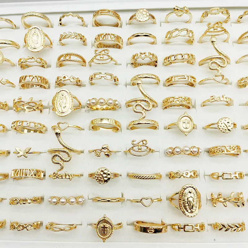 Gold Metal Ring Set(30Pcs)
