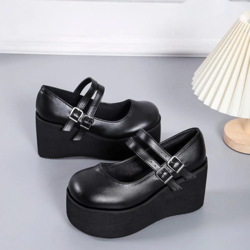 Platform Wedge Mary Janes