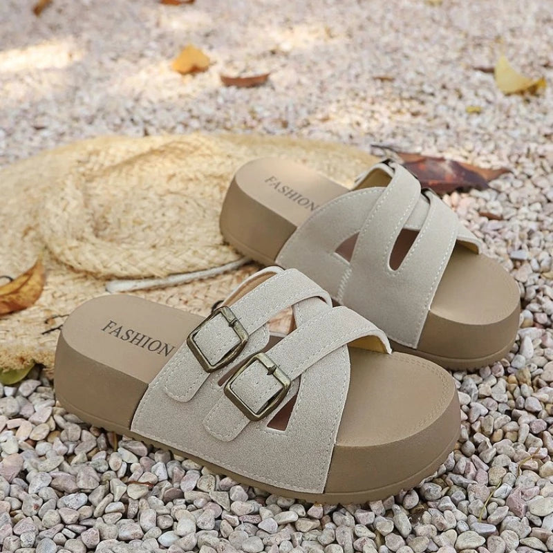 Platform Sandals with Buckle