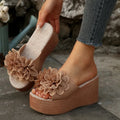 Wedge Sandals with Flower Detail