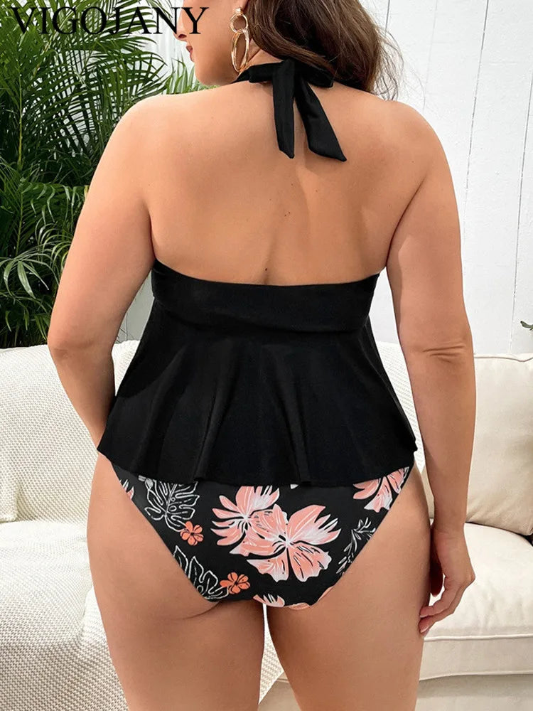 Tankini Top&High Waist Bikini Bottoms
